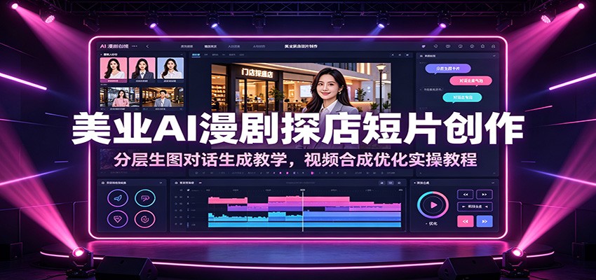 美业AI漫剧探店短片创作：分层生图对话生成教学，视频合成优化实操教程-网创之家