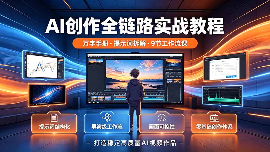 AI创作全链路实战教程｜万字手册·提示词拆解·9节工作流课，打造稳定高质量AI视频作品-网创之家