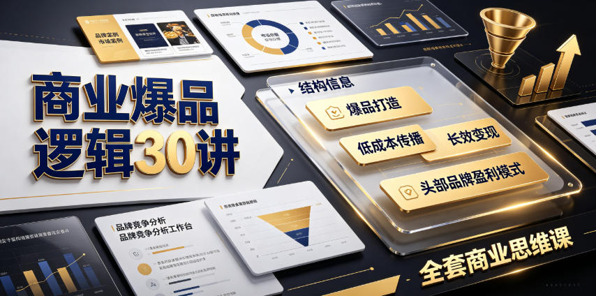 商业爆品逻辑30讲|拆解各行各业头部品牌盈利模式,吃透爆品打造、低成本传播、长效变现全套商业思维课-网创之家