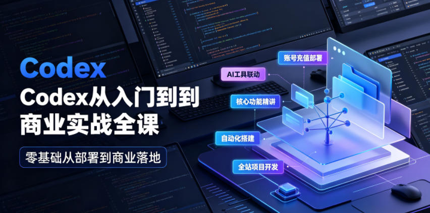 Codex从入门到商业实战全课｜账号充值部署、AI工具联动、核心功能精讲、自动化搭建、全站项目开发零基础教程-网创之家