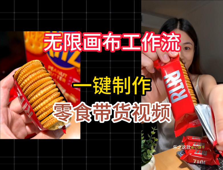 无限画布工作流一键制作零食带货视频，操作简单实操教学-网创之家