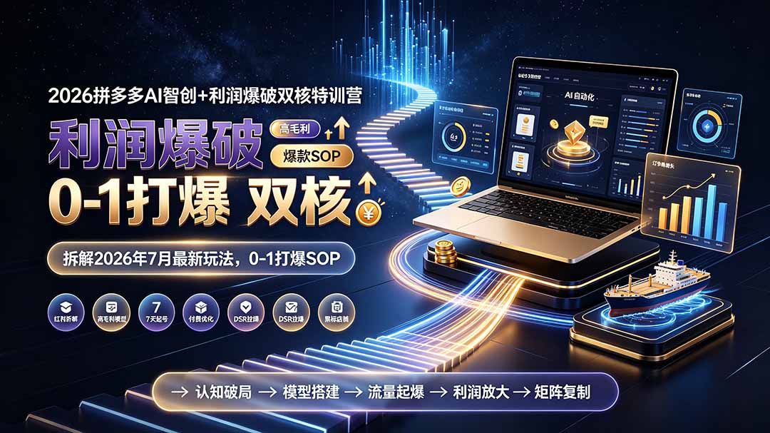 2026拼多多AI智创+利润爆破双核特训营-拆解2026年7月最新玩法，0-1打爆SOP-网创之家