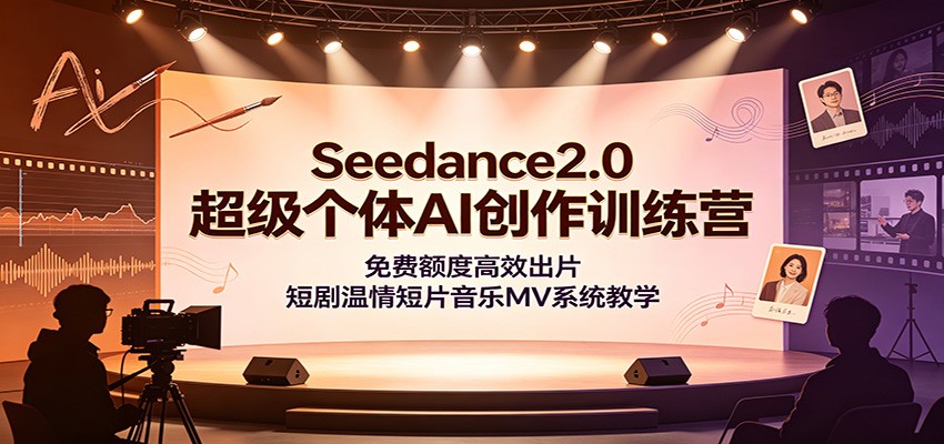 Seedance2.0超级个体AI创作训练营：免费额度高效出片，短剧温情短片音乐MV系统教学-网创之家