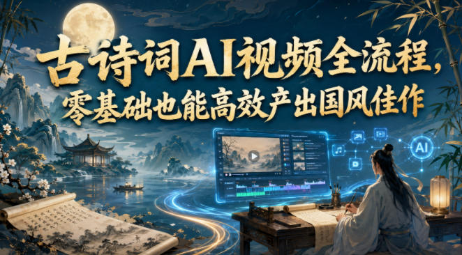 古诗词AI视频全流程,零基础也能高效产出国风佳作-网创之家