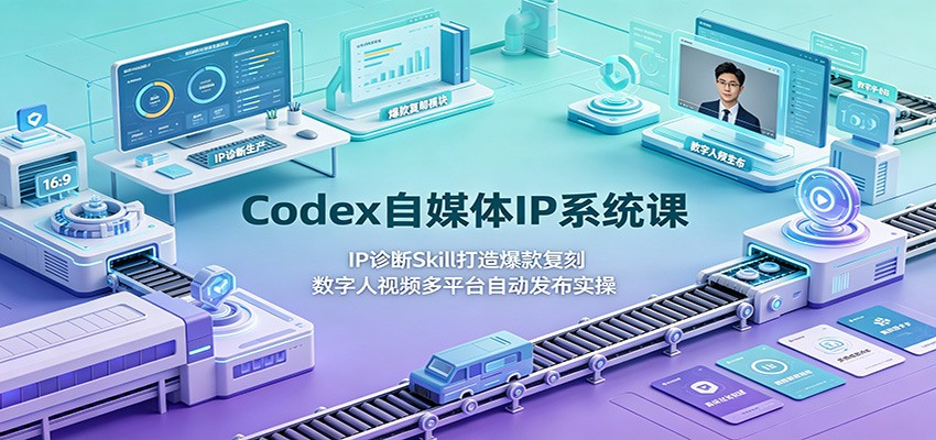 Codex自媒体IP系统课：IP诊断Skill打造爆款复刻，数字人视频多平台自动发布实操-网创之家