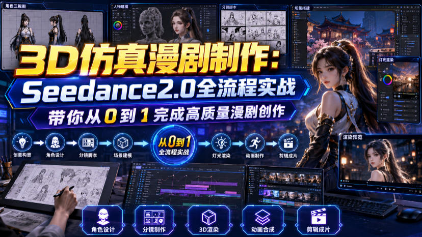3D仿真漫剧制作：Seedance2.0全流程实战，带你从0到1完成高质量漫剧创作-网创之家