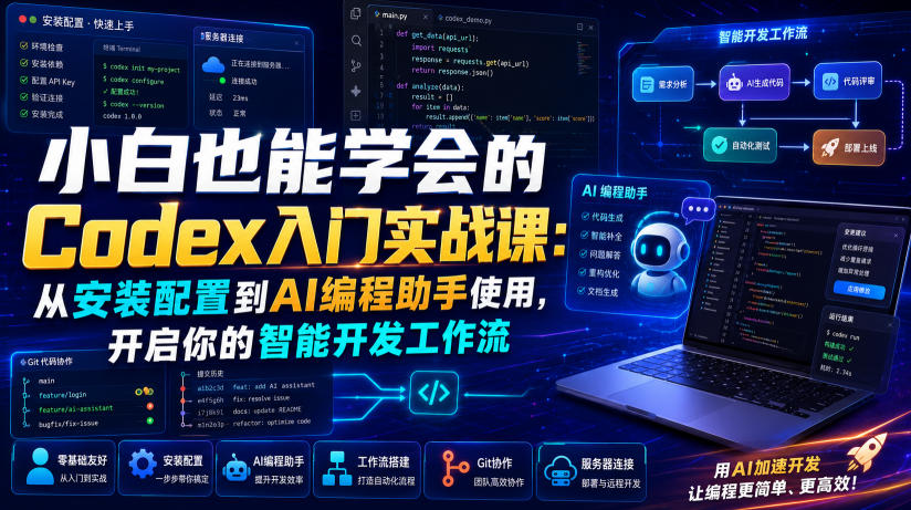 小白也能学会的Codex入门实战课：从安装配置到AI编程助手使用，开启你的智能开发工作流-网创之家