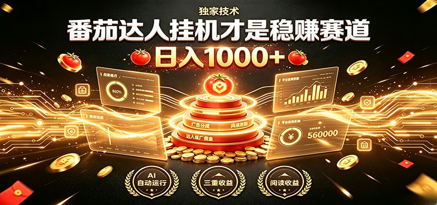 别再瞎找副业！番茄达人挂机才是稳赚赛道 日入1000+-网创之家