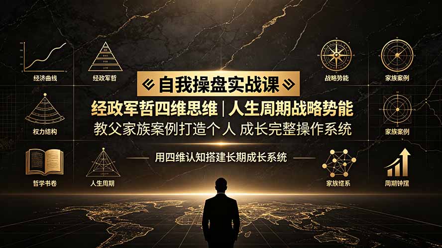 自我操盘实战课：经政军哲四维思维｜人生周期战略势能｜教父家族案例打造个人成长完整操作系统-网创之家