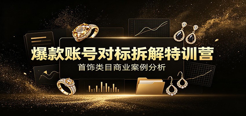 爆款账号对标拆解特训营：首饰类目商业案例分析，配套完整资料内容-网创之家