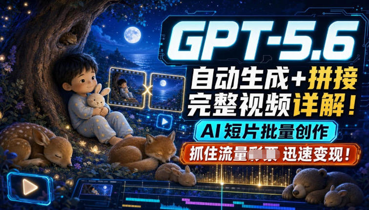 GPT-5.6自动生成＋拼接完整视频详解，AI短片批量创作，抓住流量迅速变现！-网创之家