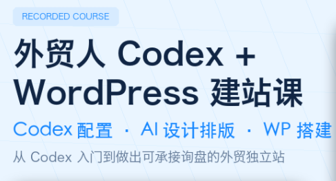 外贸人Codex + WordPress建站课-网创之家