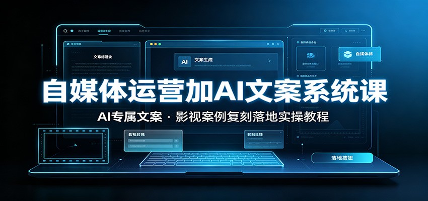自媒体运营加AI文案系统课：：AI专属文案，影视案例复刻落地实操教程-网创之家