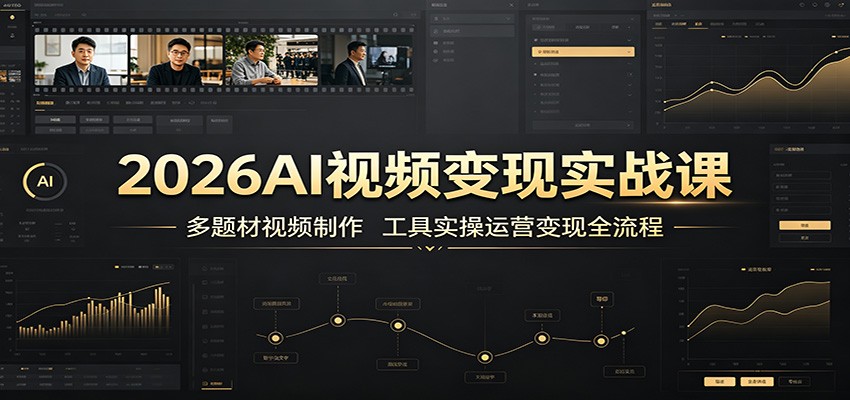 2026AI视频变现实战课：多题材视频制作，工具实操运营变现全流程-网创之家