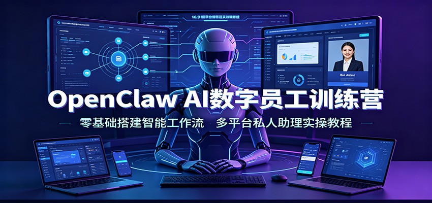 OpenClaw AI数字员工训练营：零基础搭建智能工作流，多平台私人助理实操教程-网创之家