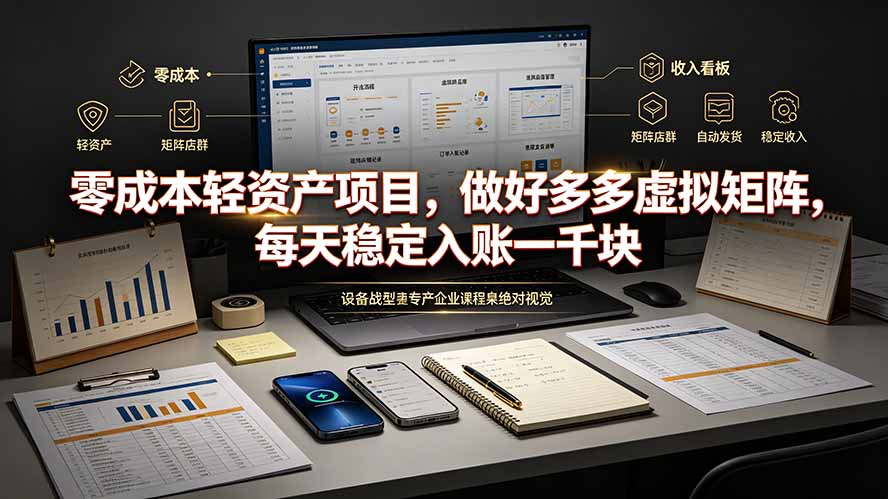 零成本轻资产项目，做好多多虚拟矩阵，每天稳定入账一千块-网创之家