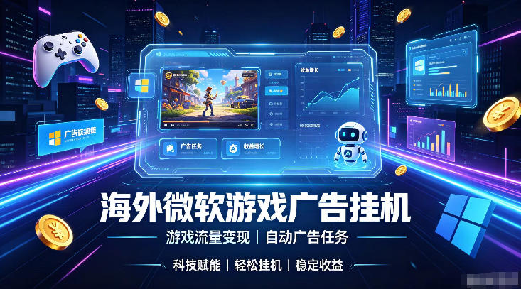 海外游戏广告自动挂G，轻资产海外副业风口，单设备稳定产出500+【揭秘】-网创之家