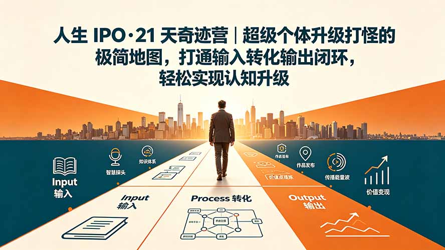 人生 IPO-21 天奇迹营｜超级个体升级打怪的极简地图，打通输入转化输出闭环，轻松实现认知升级-网创之家