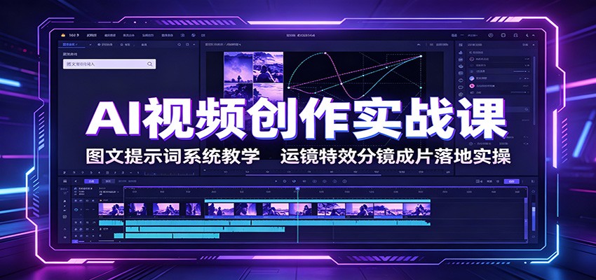 AI视频创作实战课：图文提示词系统教学，运镜特效分镜成片落地实操-网创之家