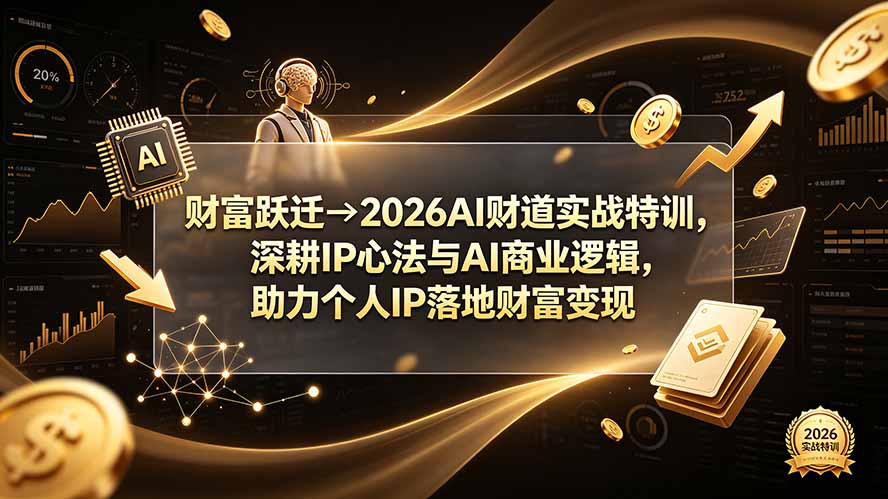财富跃迁→2026AI财道实战特训，深耕IP心法与AI商业逻辑，助力个人IP落地财富变现-网创之家
