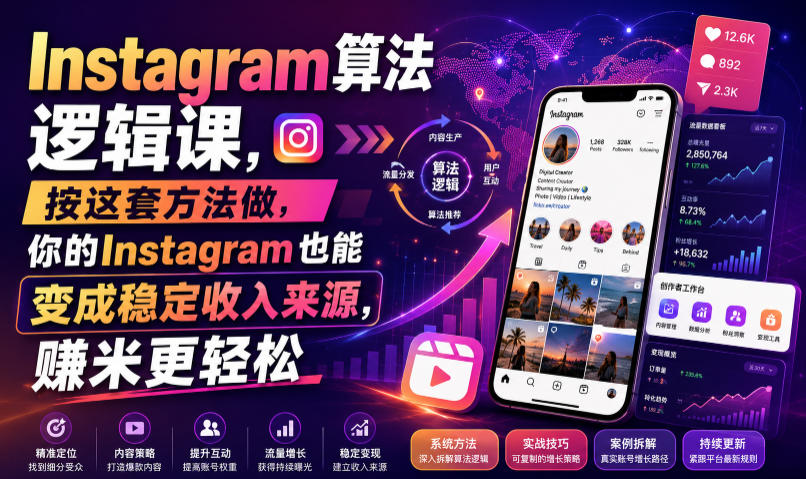 Instagram算法逻辑课，按这套方法做，你的Instagram也能变成稳定收入来源，賺米更轻松【原创双语字幕】-网创之家