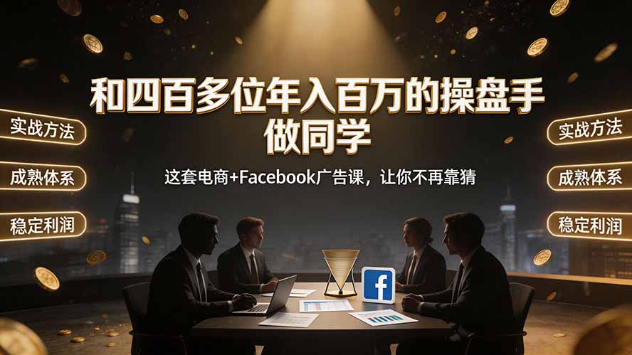 和四百多位年入百万的操盘手做同学——这套电商+Facebook广告课，让你不再靠猜【原创双语字幕】-网创之家