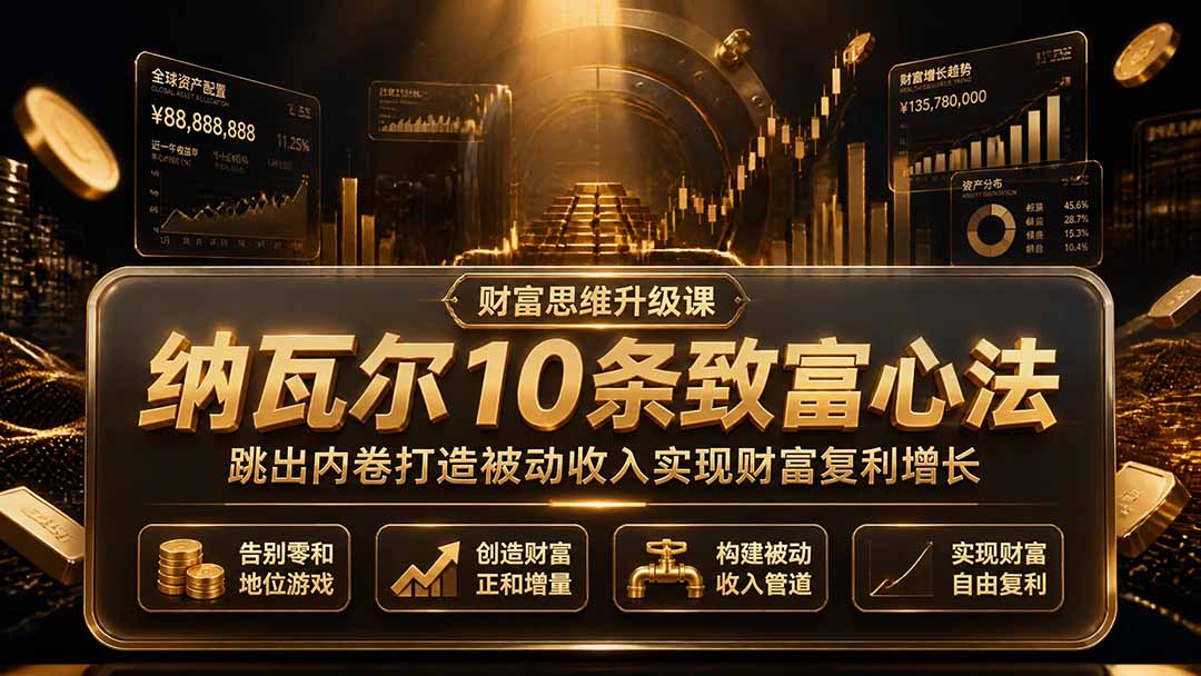 付费文章：纳瓦尔10条致富心法，跳出内卷打造被动收入实现财富复利增长-网创之家