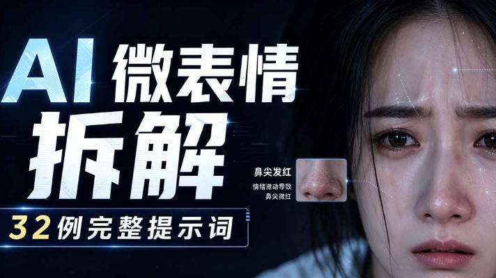 AI微表情拆解提示词合集，精准调控AI角色表情，可直接复用，0基础也能调出影视级表情变化-网创之家