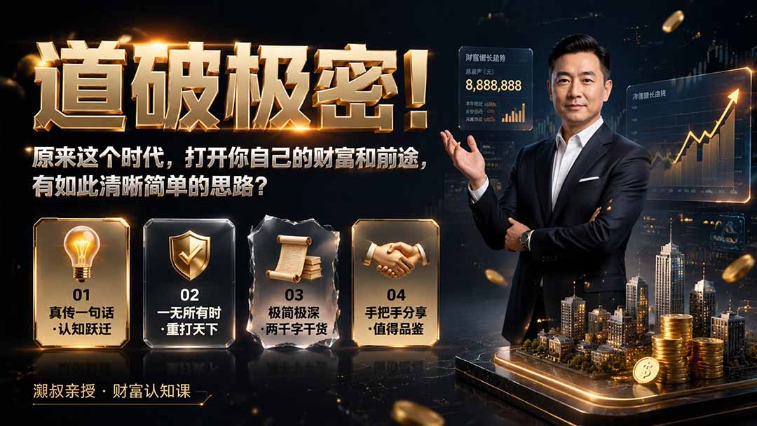 付费文章：道破极密！原来这个时代，打开你自己的财富和前途，有如此清晰简单的思路？-网创之家