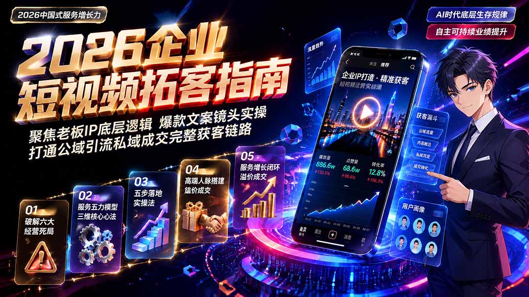 2026AI时代服务增长力实战课-无水印｜五力模型三维心法教学，破解门店客源流失低价内卷实现长效业绩增长-网创之家
