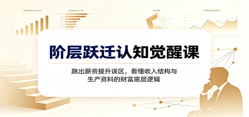 阶层跃迁认知觉醒课：跳出薪资提升误区，看懂收入结构与生产资料的财富底层逻辑-网创之家