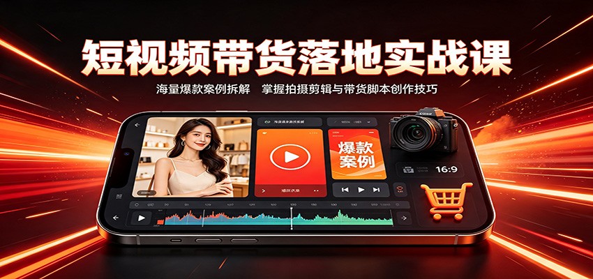 短视频带货落地实战课：海量爆款案例拆解，掌握拍摄剪辑与带货脚本创作技巧-网创之家