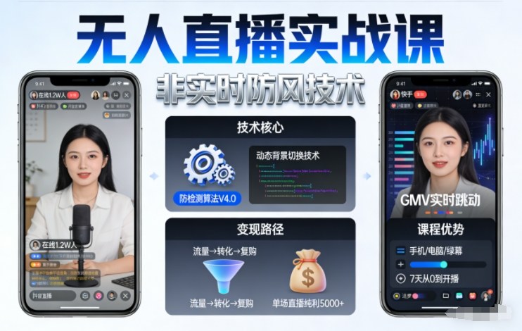 宝子哥无人直播实战课，非实时防风技术，聚焦抖音快手等平台直播带货，轻松开启直播变现之路(更新2026年08月06日)-网创之家