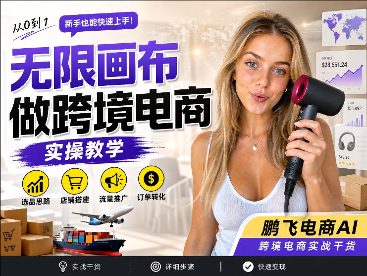 【跨境电商必备】AI无线画布制作商品宣传视频，四步搞定，无线画布工作流，操作简单好上手-网创之家