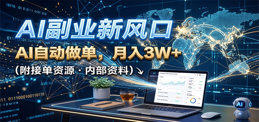 AI副业新风口，AI自动做单，月入3W+，附接单资源-网创之家