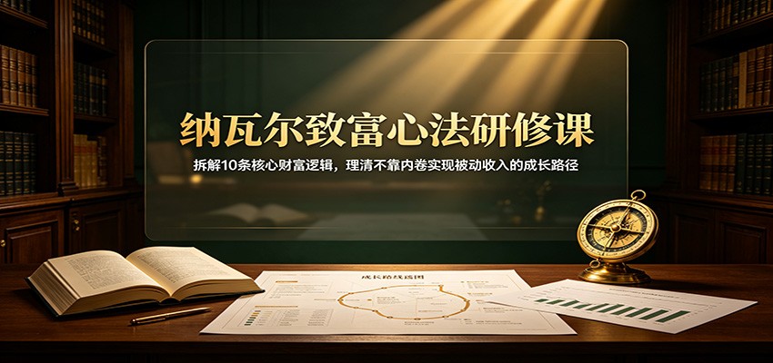纳瓦尔致富心法研修课：拆解10条核心财富逻辑，理清不靠内卷实现被动收入的成长路径-网创之家