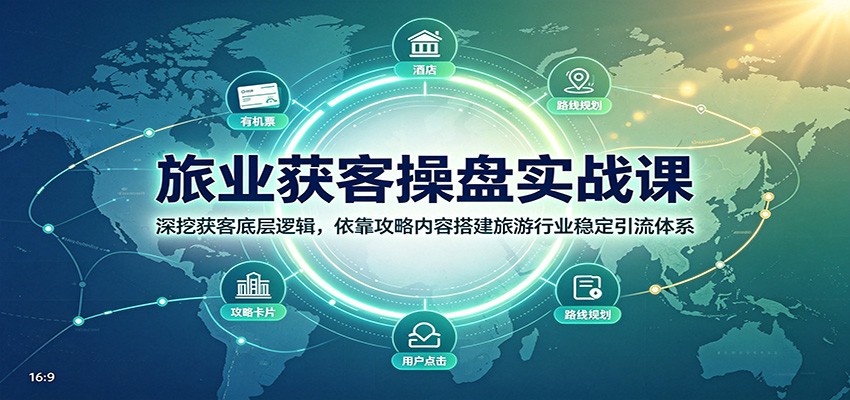 旅业获客操盘实战课：深挖获客底层逻辑，依靠攻略内容搭建旅游行业稳定引流体系-网创之家