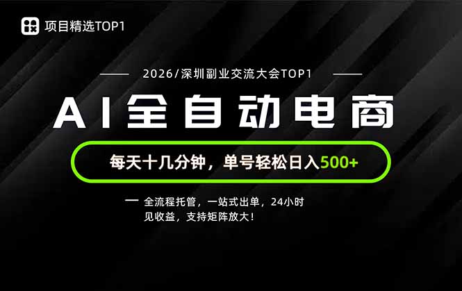 副业精选TOP1，全流程托管，24小时见收益，单号轻松日入500+-网创之家