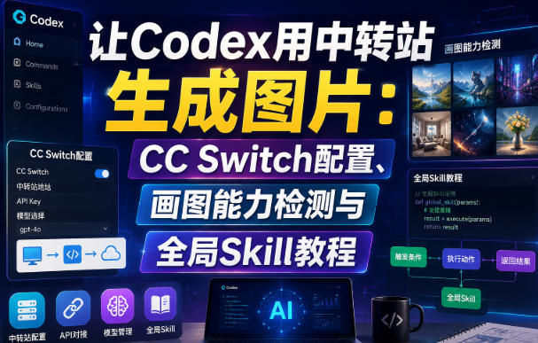 让Codex用中转站生成图片:CC Switch配置、画图能力检测与全局Skill教程-网创之家