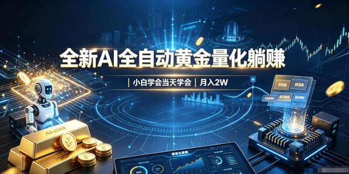全新AI全自动黄金量化躺賺：小白学会当天学会，月入2W！【揭秘】-网创之家