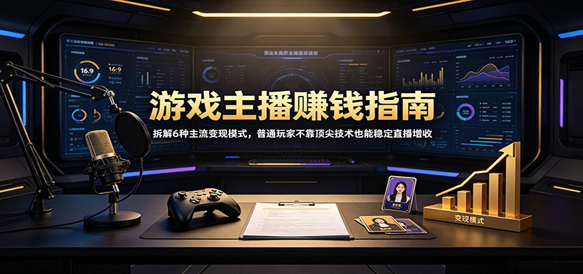 游戏主播赚钱指南：拆解6种主流变现模式，普通玩家不靠顶尖技术也能稳定直播增收-网创之家