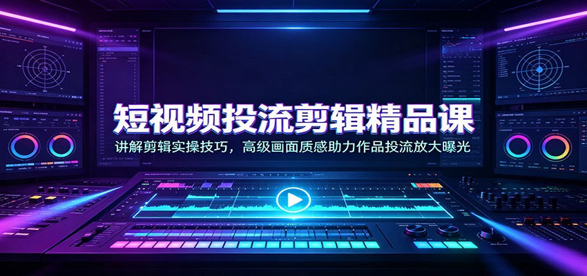 短视频投流剪辑精品课：讲解剪辑实操技巧，高级画面质感助力作品投流放大曝光-网创之家