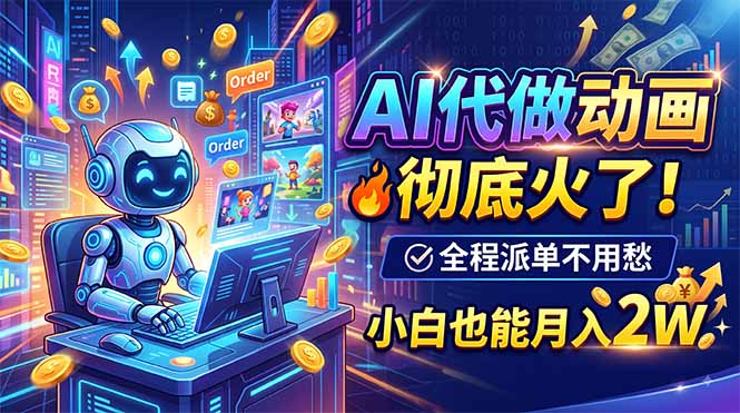AI代做动画,彻底火了!全程派单不用愁,小白也能月入2W-网创之家