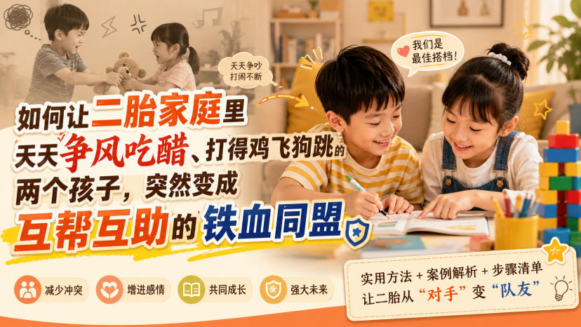 付费文章:如何让二胎家庭里天天争风吃醋、打得鸡飞狗跳的两个孩子,突然变成互帮互助的铁血同盟?-网创之家