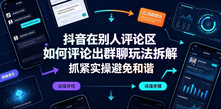 抖音在别人评论区如何评论出群聊玩法拆解，抓紧实操避免和谐-网创之家