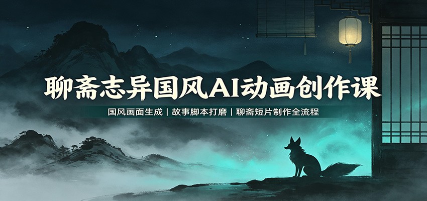 聊斋志异国风AI动画创作课:国风画面生成,故事脚本打磨,聊斋短片制作全流程-网创之家