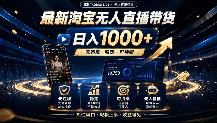 2026淘宝无人直播15.0,独家新技术,不用露脸、不用熬夜,自动直播自动出单,25小时卖17W【揭秘】-网创之家
