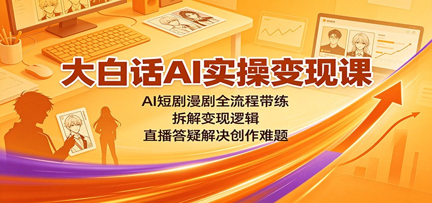 大白话AI实操变现课:AI短剧漫剧全流程带练,拆解变现逻辑,直播答疑解决创作难题-网创之家