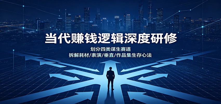 当代赚钱逻辑深度研修:划分四类谋生赛道,拆解耗材/表演/垂直/作品集生存心法-网创之家