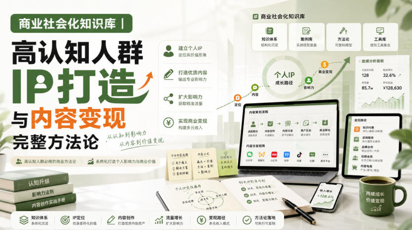 商业社会化知识库|高认知人群IP打造与内容变现完整方法论【文档】-网创之家